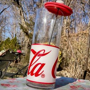 Vintage 80s 90s glass diner Coca Cola straw dispenser